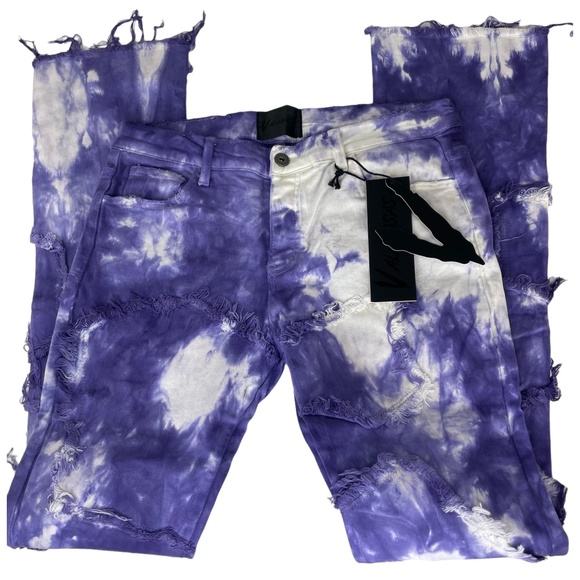 Valabasas Stacked Aerglo Jeans in Viola NWT Sz 34 - Picture 1 of 13